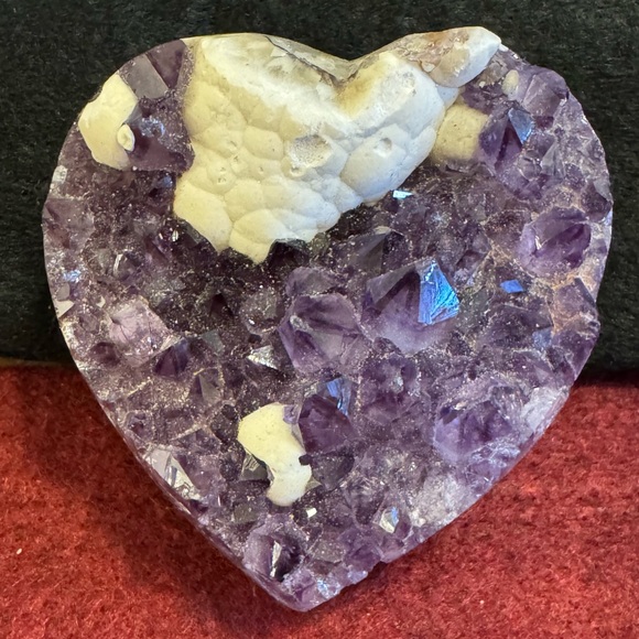 Beautiful Brazilian amethyst carved heart shaped geode